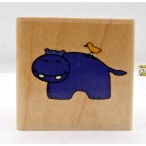 Stamp "Happy Hippo"  #D1008 Stampendous ©2000 2" x 1 ¾"